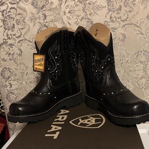 Ariat Black Leather Cowboy Boots